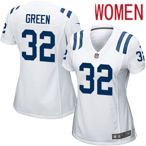 Women Indianapolis Colts #32 T.J. Green Nike White Game NFL Jersey->women nfl jersey->Women Jersey